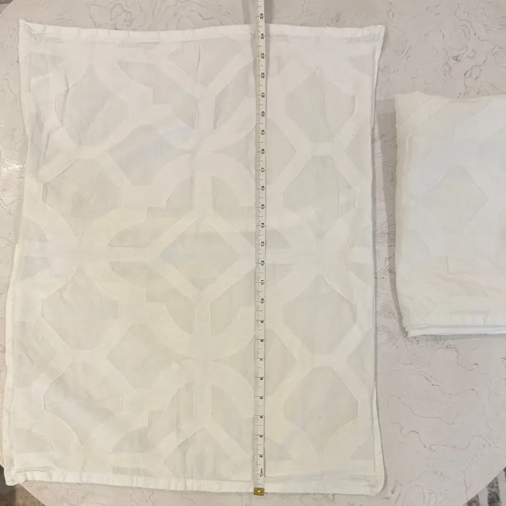 Z Gallerie Set of White Textured Standard Sham Pillow Covers